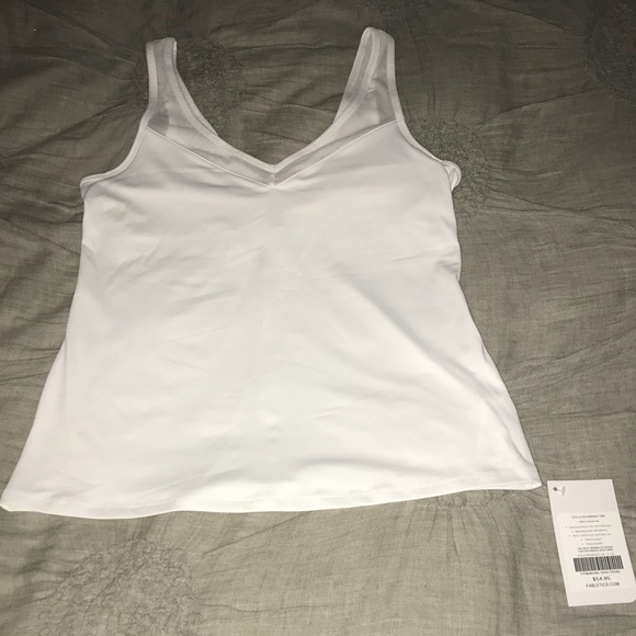 Fabletics Estelle Performance Tank White w/ mesh M - Picture 3 of 8
